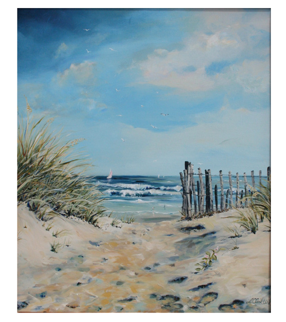 acrylic on canvas footsteps in the sand