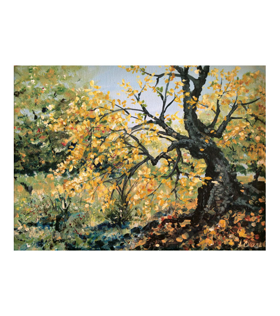 acrylic on canvas of an old tree
